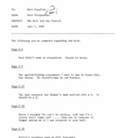 Memo from Paul Chiapparone to Merv Stauffer